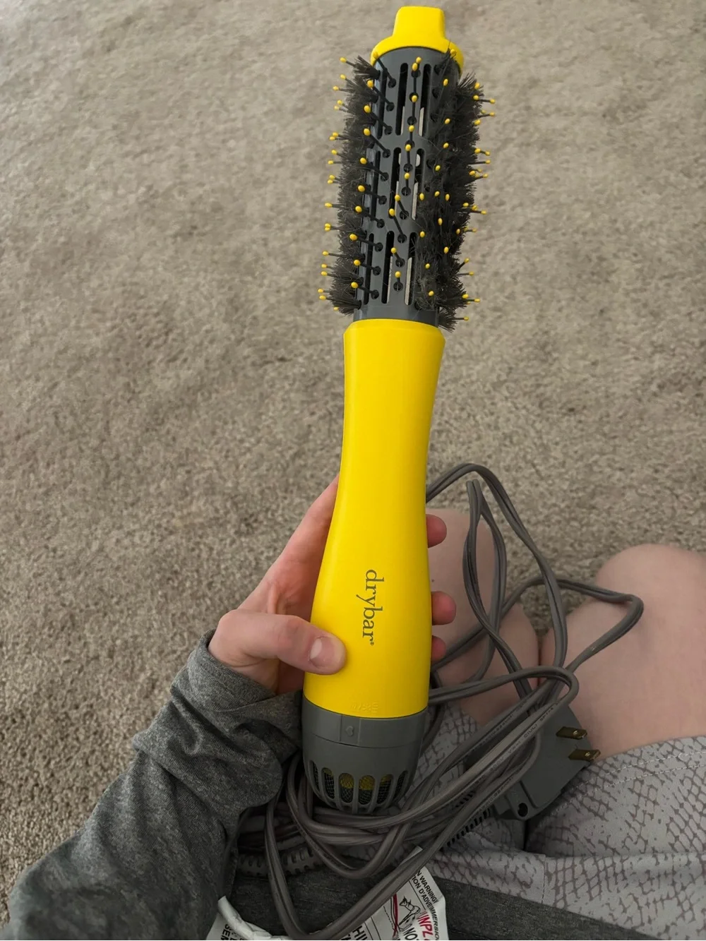 Drybar Yellow and Gray Hot Air Round Brush Styling Tool